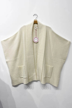 UMGEE USA Women's Sweaters CREAM / S/M Solid Knit Shawl Collar Cardigan || David's Clothing KS6001