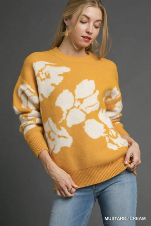 UMGEE USA Women's Sweaters Floral Knit Sweater