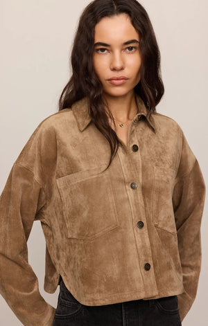 Z SUPPLY Women Jackets Z Supply All Day Cropped Suede Jacket