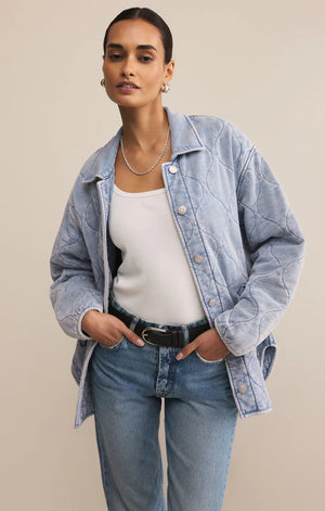 Z SUPPLY Women Jackets Z Supply Boulder Quilted Knit Denim Jacket