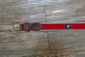Zeppro University of Georgia Ribbon Belt - Red