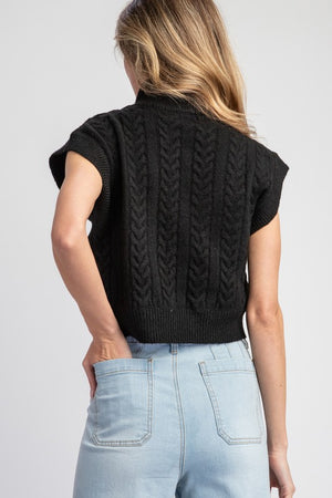 Textured Mock Neck Sweater Top