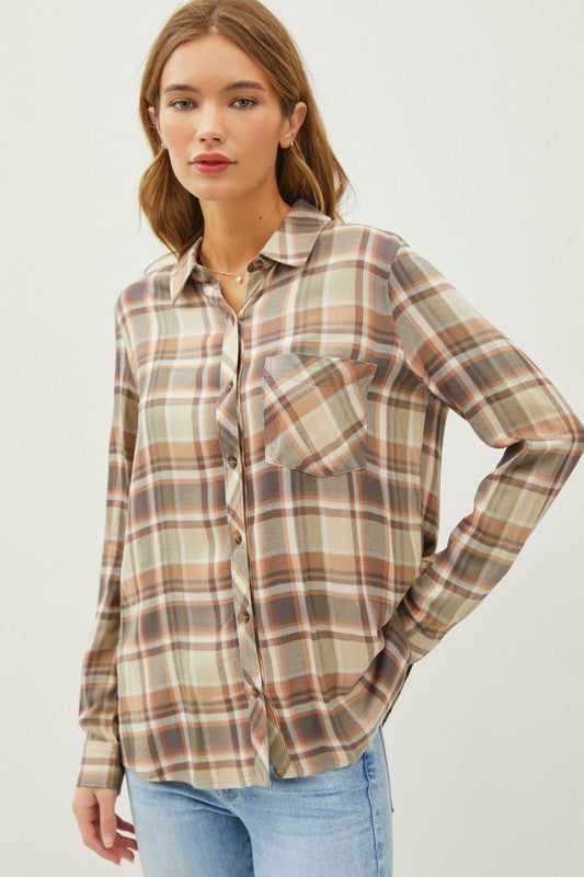 Classic Multi-Brown Red Flannel Shirt