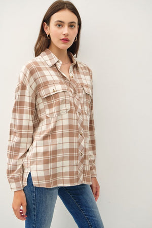 Plaid Flannel Long Sleeve Button Down