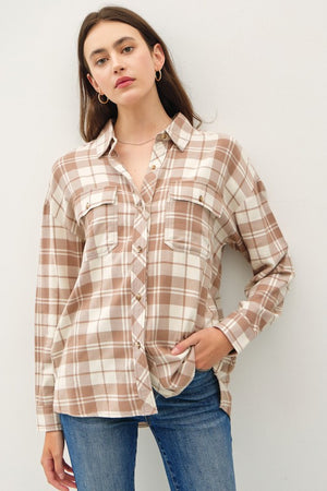 Plaid Flannel Long Sleeve Button Down