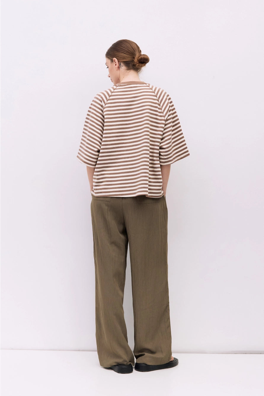 The Max Top | Striped Boxy Elbow Tee