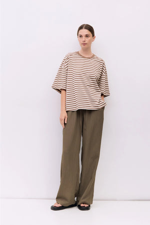 The Max Top | Striped Boxy Elbow Tee