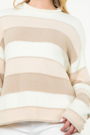 Striped Pattern Knit Sweater