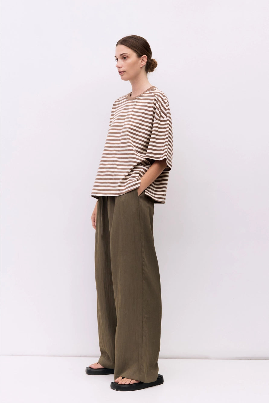 The Max Top | Striped Boxy Elbow Tee