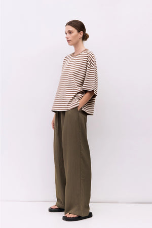 The Max Top | Striped Boxy Elbow Tee