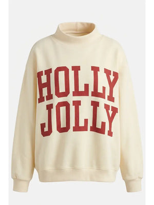 Holly Jolly Reversible Mock-Neck