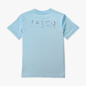 AFTCO MFG Kid's Tees AIRY BLUE HTH / XS Aftco Youth Samurai SS Performance Shirt || David's Clothing B60126ARBH