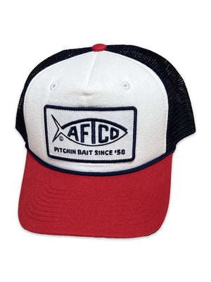 AFTCO MFG Men's Hats RED Aftco Patch Trucker Hat || David's Clothing MC2025RED