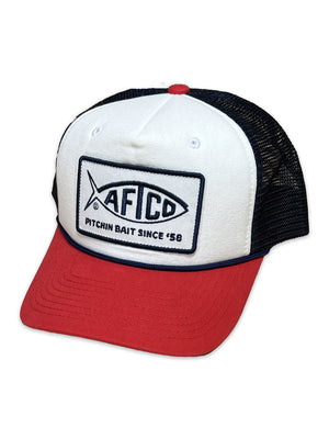 AFTCO MFG Men's Hats RED Aftco Patch Trucker Hat || David's Clothing MC2025RED