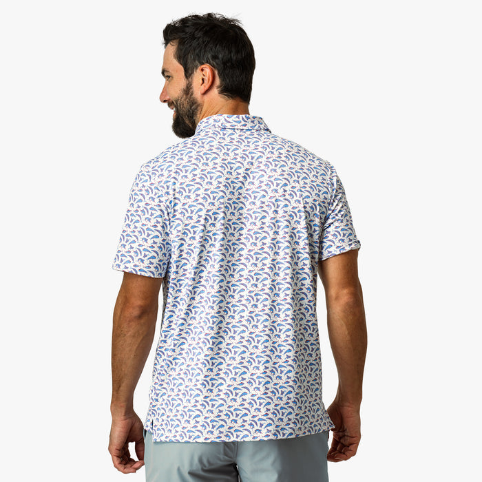 AFTCO MFG Men's Polo Aftco Boatbar Printed Performance Polo Shirt