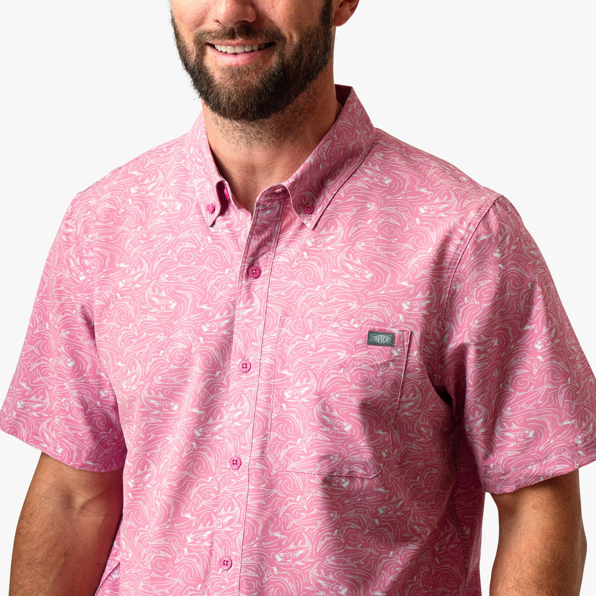 AFTCO MFG Men's Sport Shirt Aftco Boatbar SS Button Down Shirt