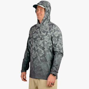 AFTCO MFG Men's Tees Aftco Grander Camo UVX LS Sun Protection Hoodie || David's Clothing