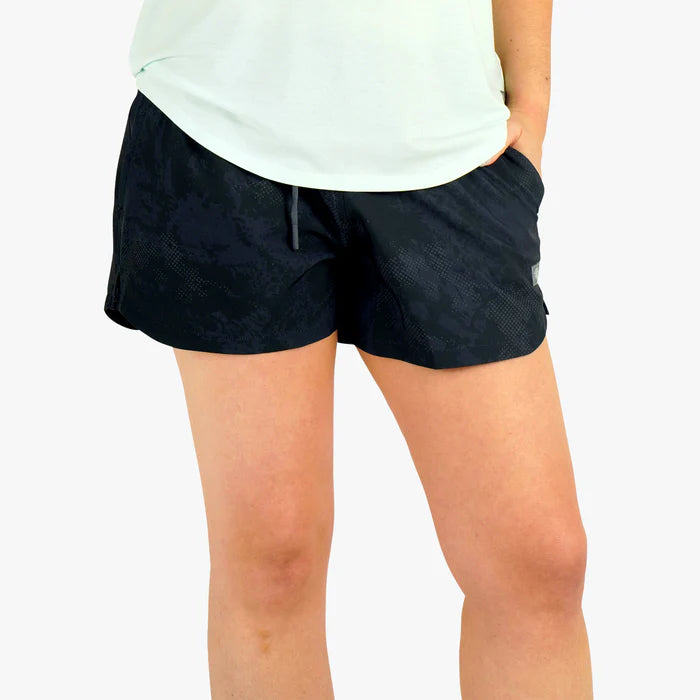 AFTCO MFG Women's Shorts Aftco Women's Printed Strike Shorts | Black Storm Camo