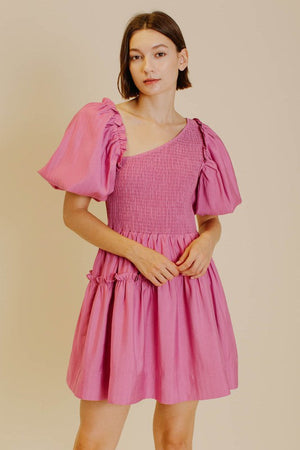 AUREUM Women's Dresses Asymmetrical Ruffle Mini Dress || David's Clothing