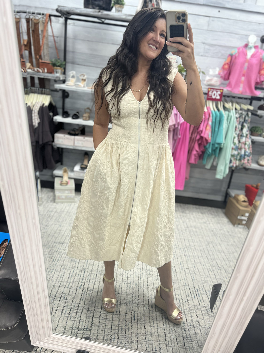 AUREUM Women's Dresses Aureum Zip Front Smock Dress