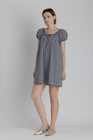 AUREUM Women's Dresses Gingham Babydoll Mini Dress