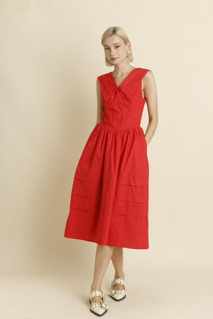 AUREUM Women's Dresses POPPY / XS Sailor Collar Midi Dress || David's Clothing AD1958