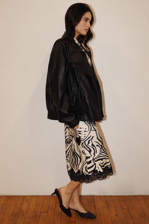 BAILEY ROSE Women's Jackets Faux Leather Bomber Jacket