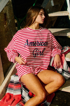 BUCKET LIST Women's Shorts Comfy Elastic Waist Striped Knit Shorts