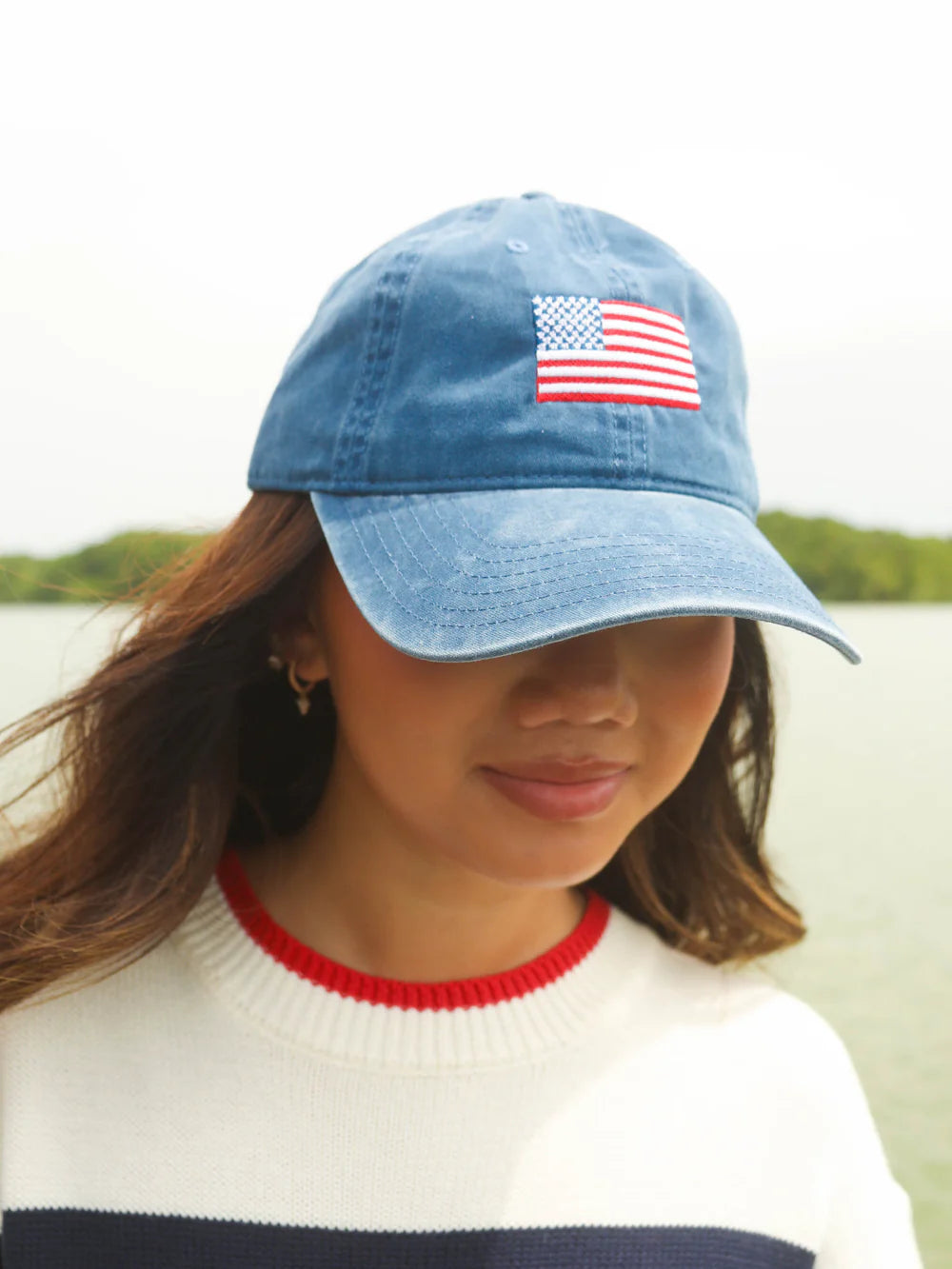 CHARLIE SOUTHERN Women's Hat NAVY / OS Friday + Saturday USA Flag Hat || David's Clothing USA HAT