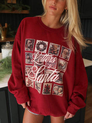 CHARLIE SOUTHERN Women's Sweater Charlie Southern Letters To Santa Retro Sweatshirt || David's Clothing