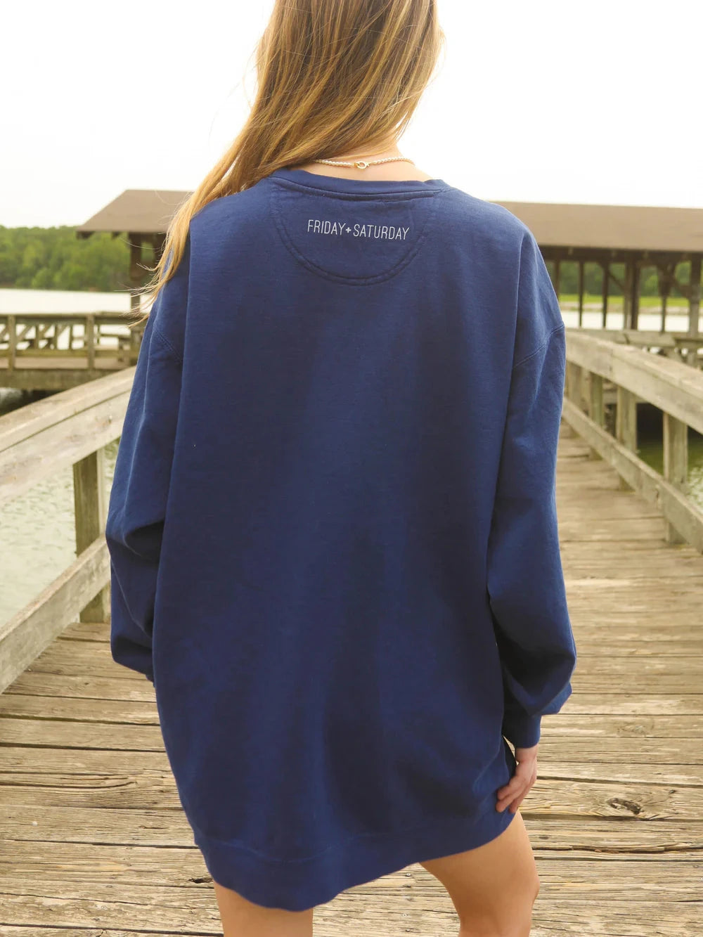 CHARLIE SOUTHERN Women's Sweatshirt Friday + Saturday USA Forever Puff Crewneck Sweatshirt || David's Clothing