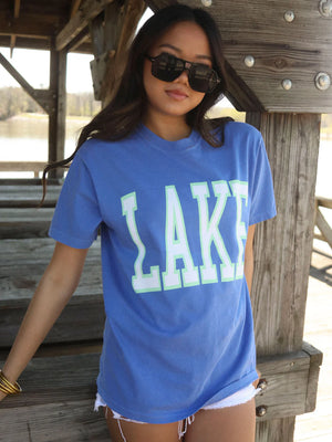 CHARLIE SOUTHERN Women's Tee Charlie Southern Classic Lake Tee - Blue || David's Clothing