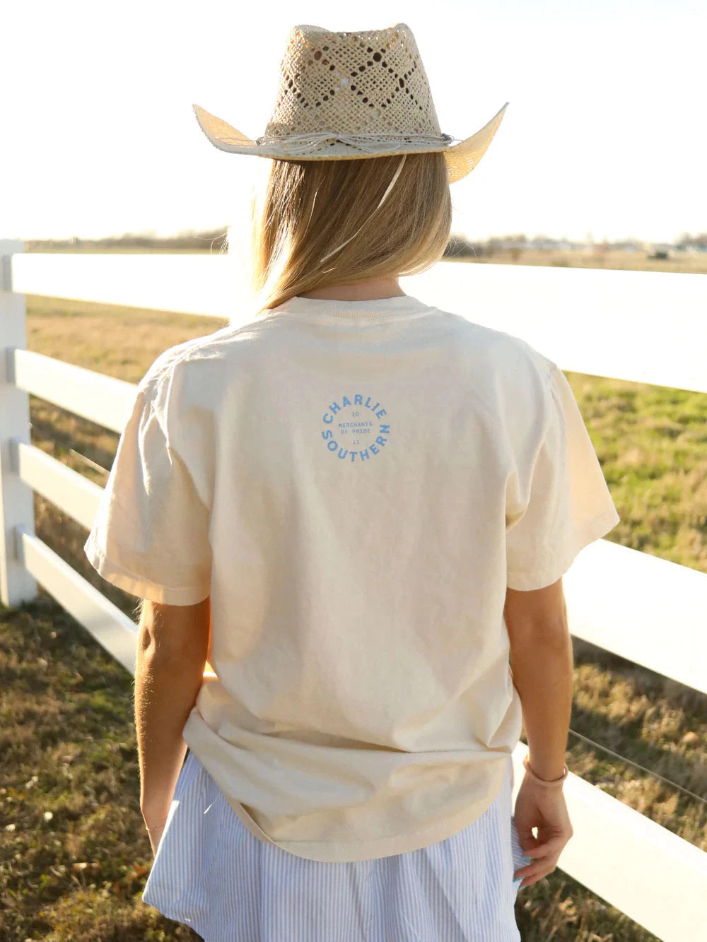 CHARLIE SOUTHERN Women's Tee Charlie Southern Rodeo Forever Tee - Cream || David's Clothing