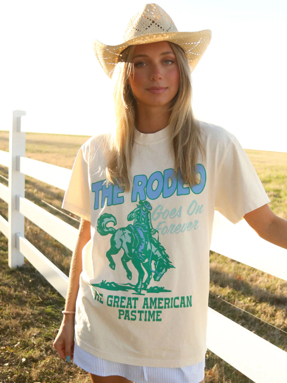 CHARLIE SOUTHERN Women's Tee Charlie Southern Rodeo Forever Tee - Cream || David's Clothing