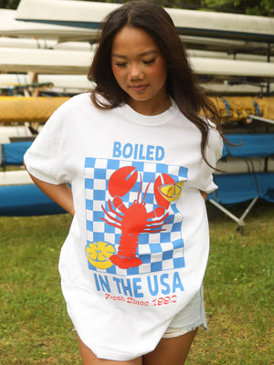 CHARLIE SOUTHERN Women's Tee Friday + Saturday Boiled In USA Tee || David's Clothing