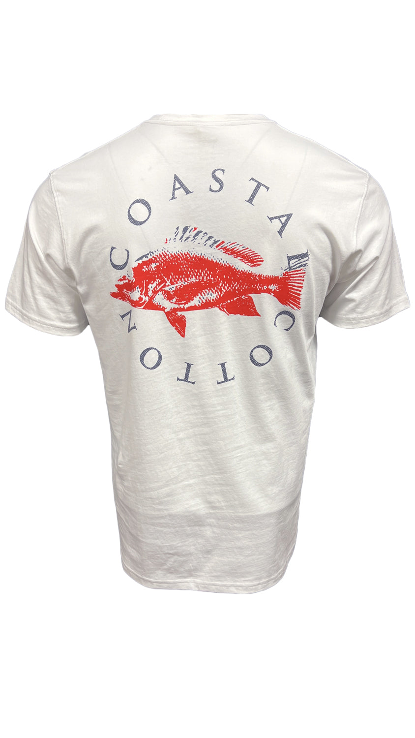 COASTAL COTTON Men's Tees Coastal Cotton Snapper Outline SS Tee || David's Clothing