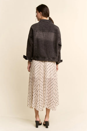 DAVI & DANI Women's Skirts Polka Dot Pleated Midi Skirt