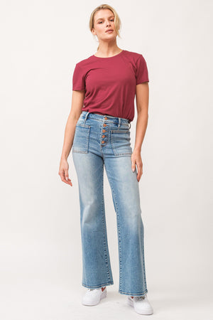 DEAR JOHN DENIM Women's Jeans Dear John Fiona High Rise Clean Hem Wide Leg Jeans Ardmore || David's Clothing