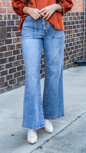 DEAR JOHN DENIM Women's Jeans Dear John Fiona High Rise Clean Hem Wide Leg Jeans Ardmore || David's Clothing