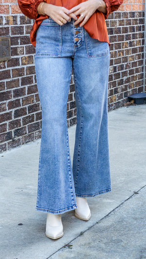 DEAR JOHN DENIM Women's Jeans Dear John Fiona High Rise Clean Hem Wide Leg Jeans Ardmore || David's Clothing