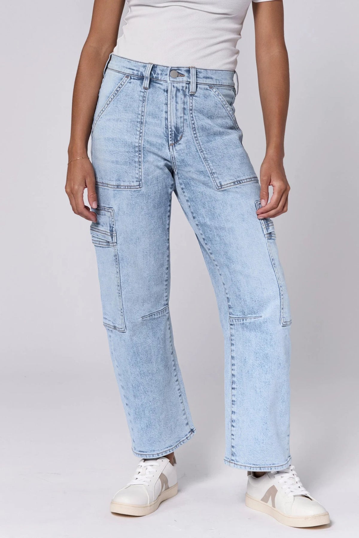 DEAR JOHN DENIM Women's Jeans Dear John Lasso High Rise Cropped Baggy Fit Jeans Tejano Blue