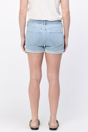 DEAR JOHN DENIM Women's Shorts Dear John Ava Cuff Mid Low Rise Rolled Hem || David's Clothing