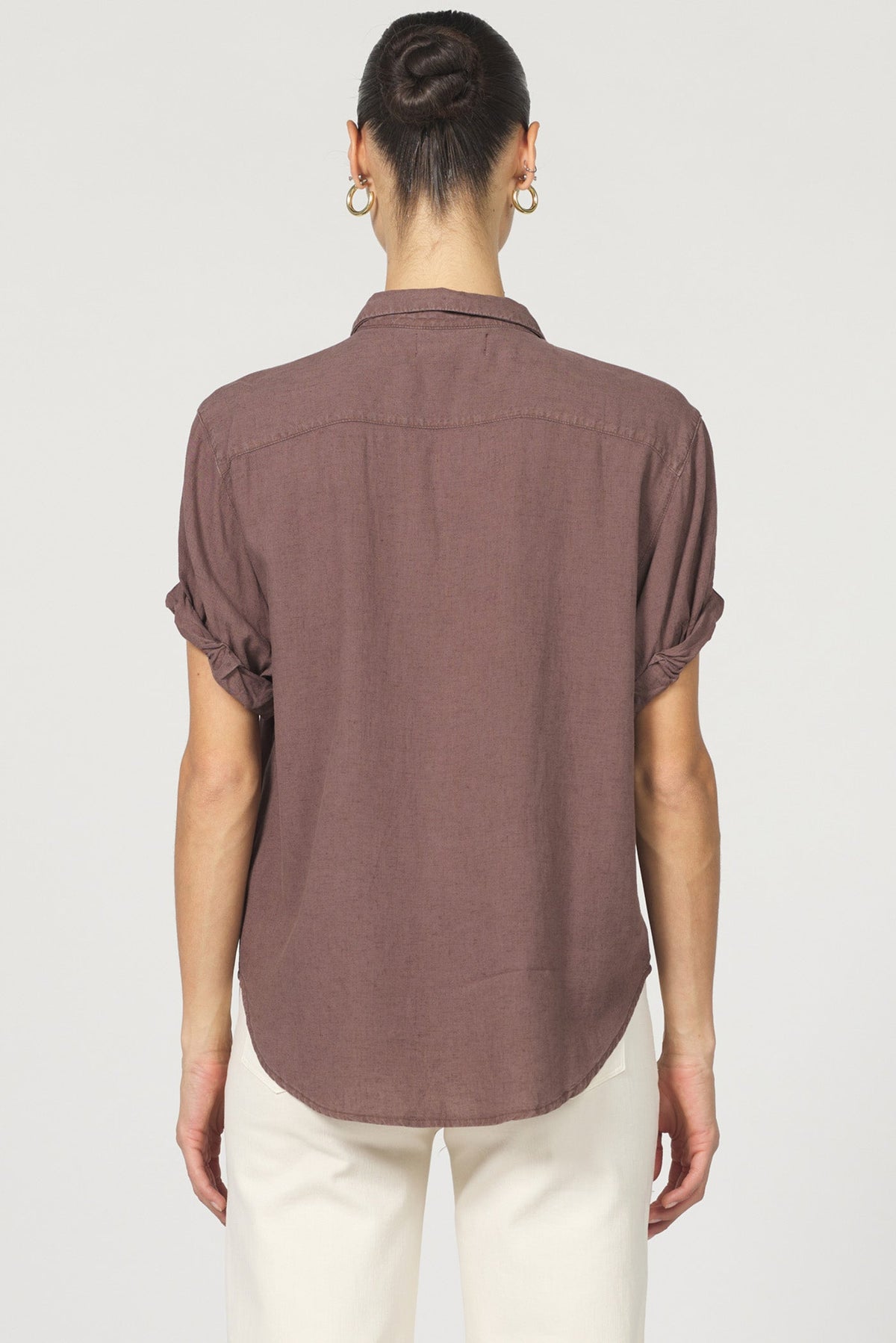 DEAR JOHN DENIM Women's Top Dear John Benning Button-Up Roll-Sleeve Button-Up - Cappuccino || David's Clothing