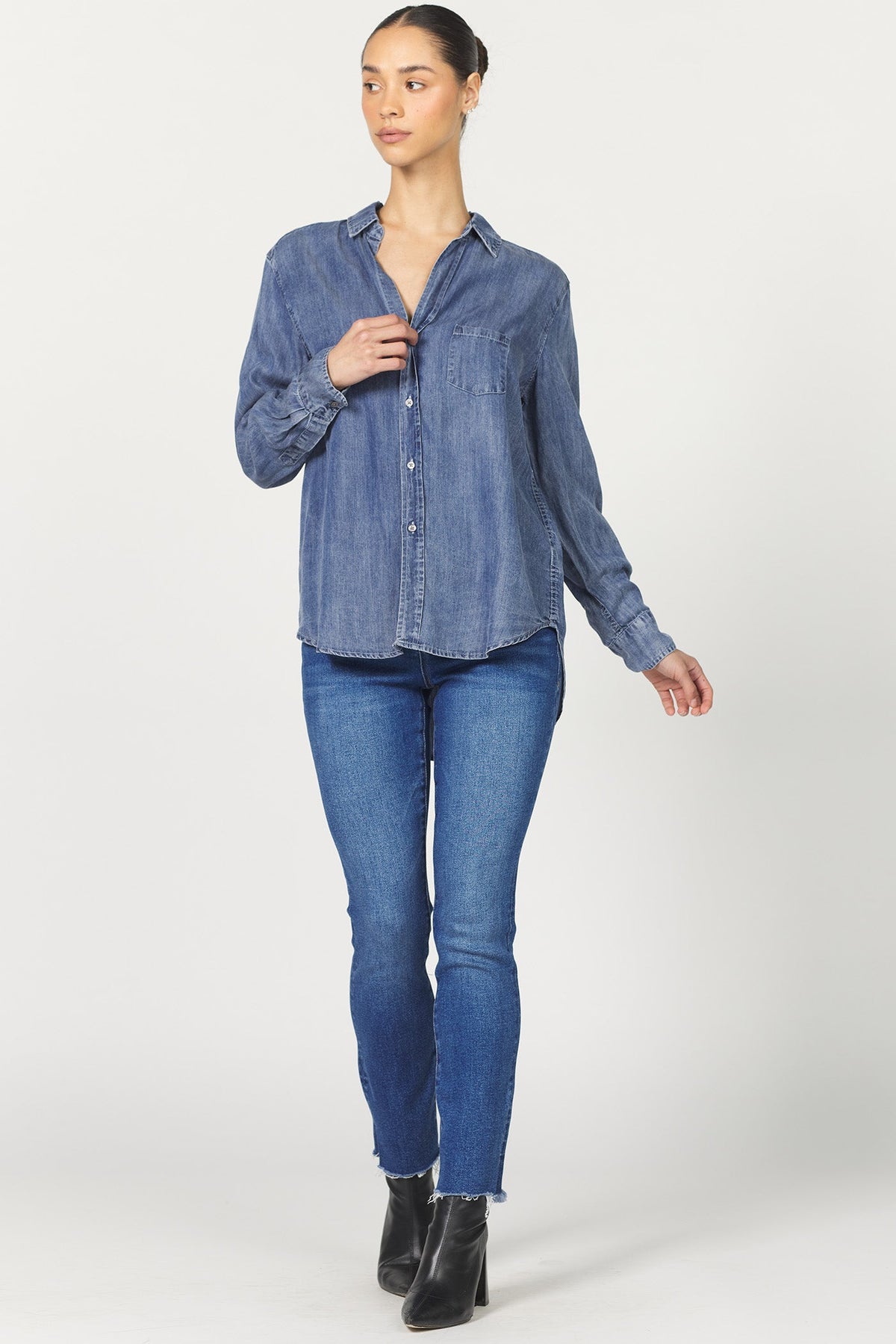 DEAR JOHN DENIM Women's Top Dear John Button Up Long Sleeve Tencel