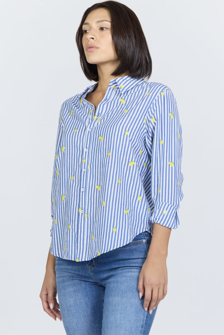 DEAR JOHN DENIM Women's Top Dear Lolita Blue Lemon Embroidery Shirt