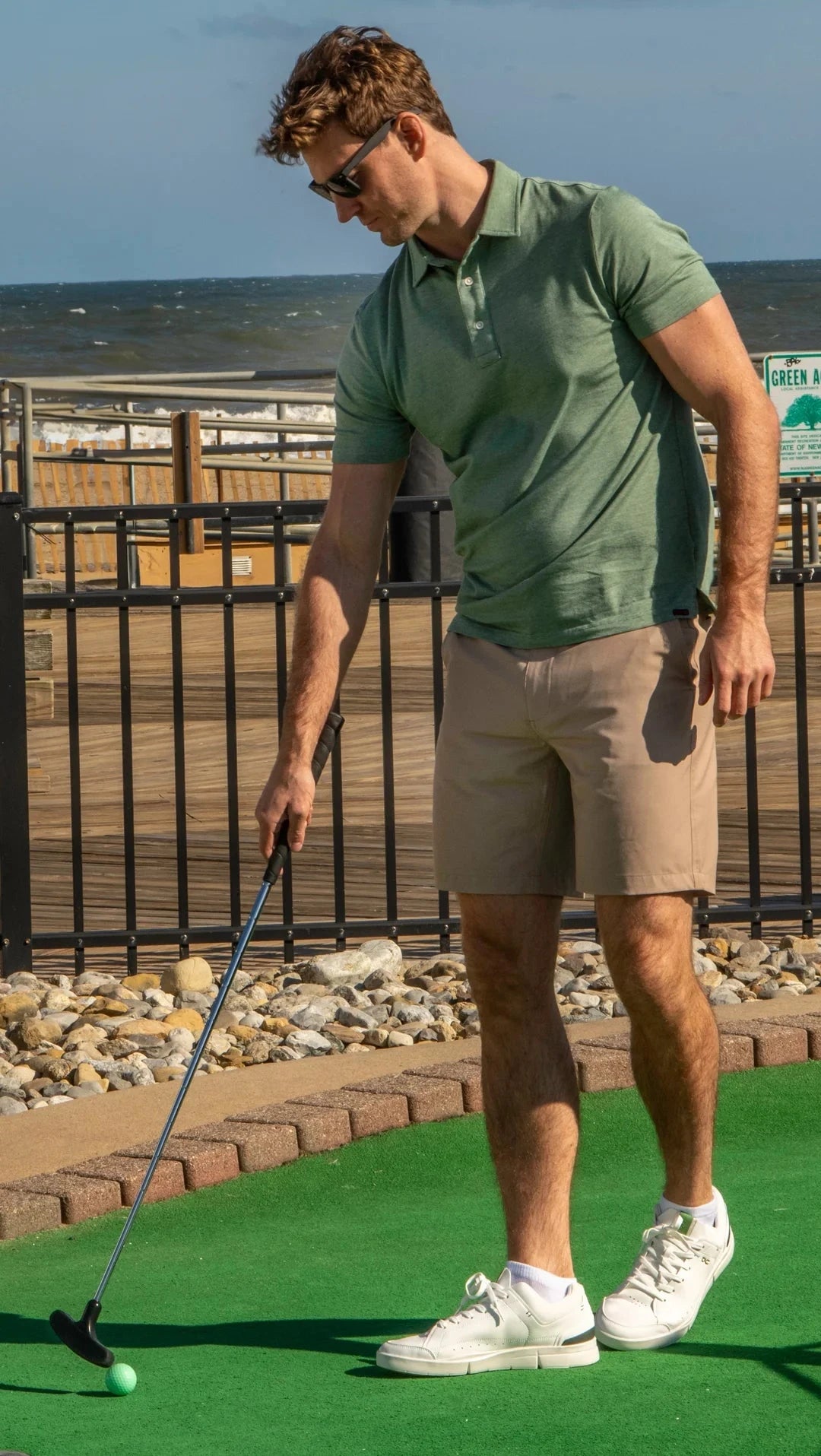 DEVIL DOG Mens Shorts Devil Dog Hybrid Short 8" - Sand || David's Clothing