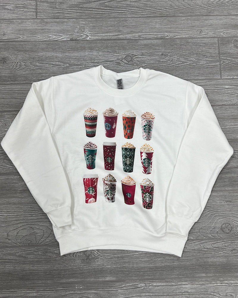DISTRESSED VINTAGE DESIGNS Women's Sweaters Distressed Vintage Red Cup Christmas Crew || David's Clothing