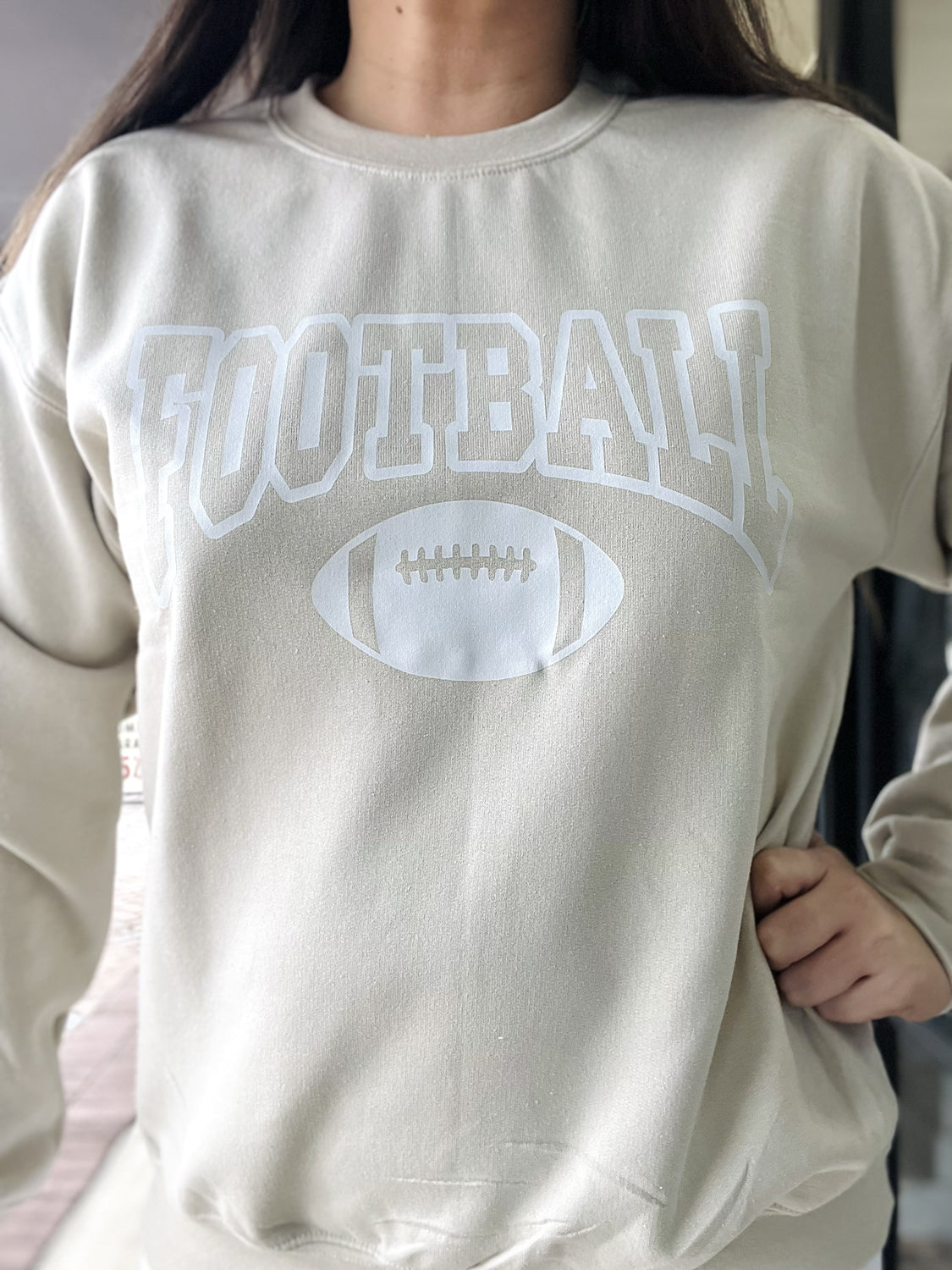 DISTRESSED VINTAGE DESIGNS Women's Sweaters Football Crew Sweatshirt || David's Clothing