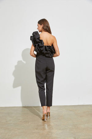 DO+BE 24-Women's Pants Ruffle Jumpsuit || David's Clothing