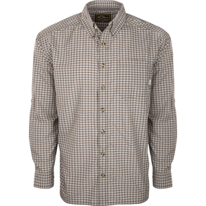 DRAKE CLOTHING CO. Men's Sport Shirt CHOCOLATE / M Drake FeatherLite Check Shirt L/S || David's Clothing DS2110CBR